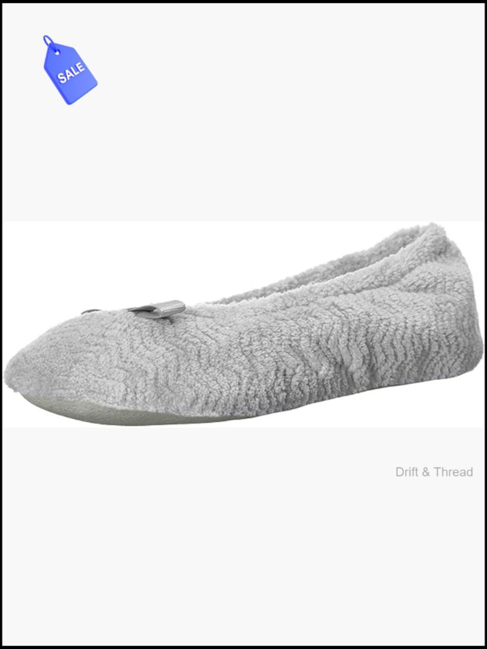 Women's Chevron Microterry Ballerina Slippers Non-Slip Suede